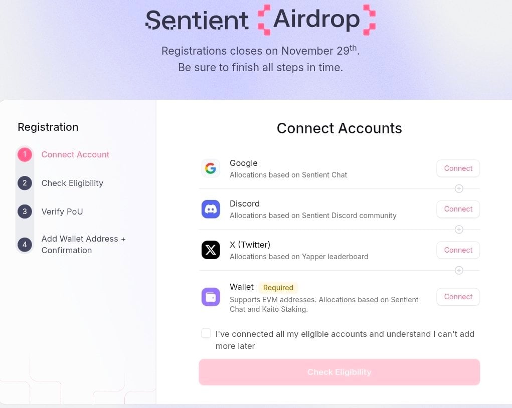 Sentient Airdrop Page