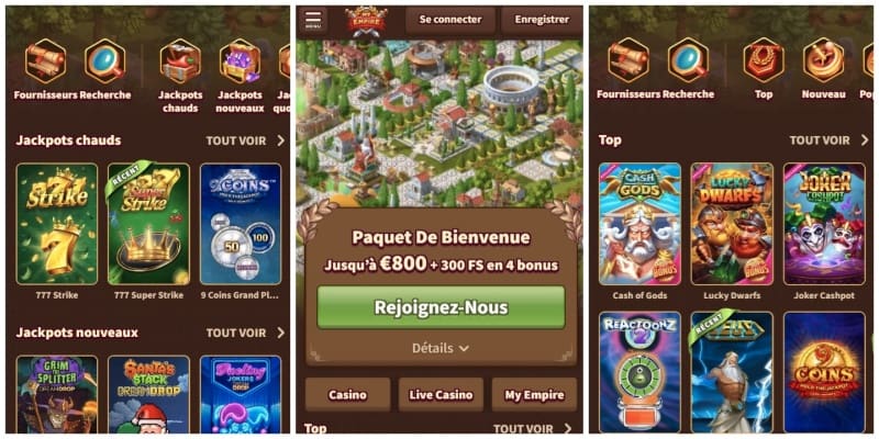 MyEmpire l'un des meilleurs casinos sur mobile