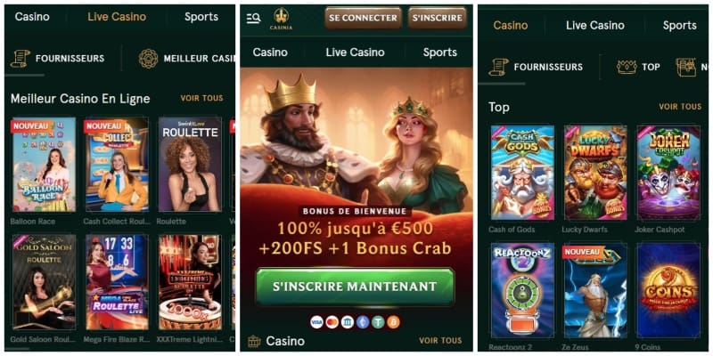 casinia casino mobile de grande qualité