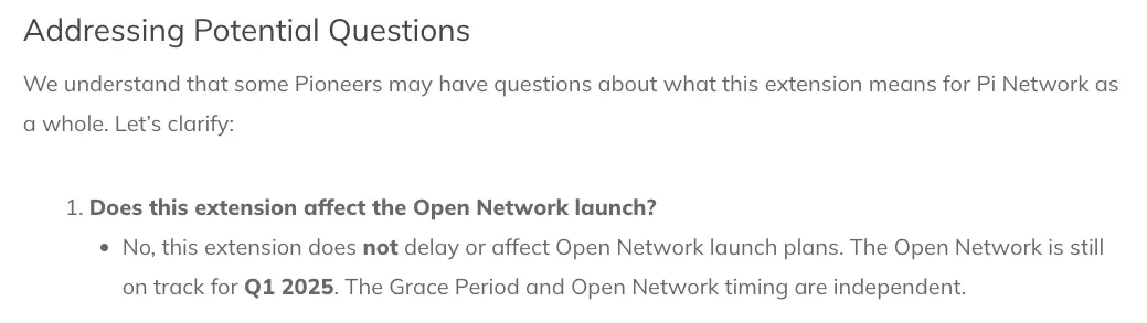 Pi Network's January 30th blog post claims Open Network still scheduled for Q1 2025