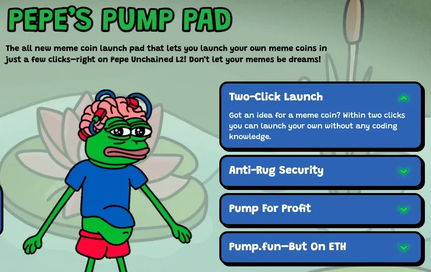 Pepe Unchained has plans to launch its own memecoin launchpad