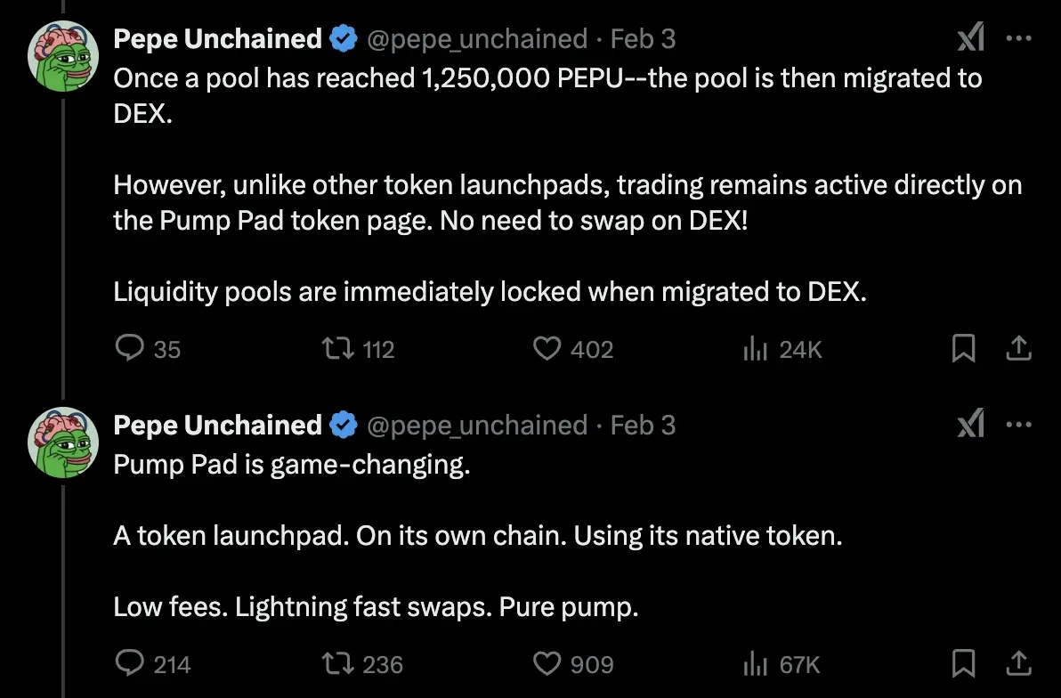 The only info currently available about Pump Pad's fee structure