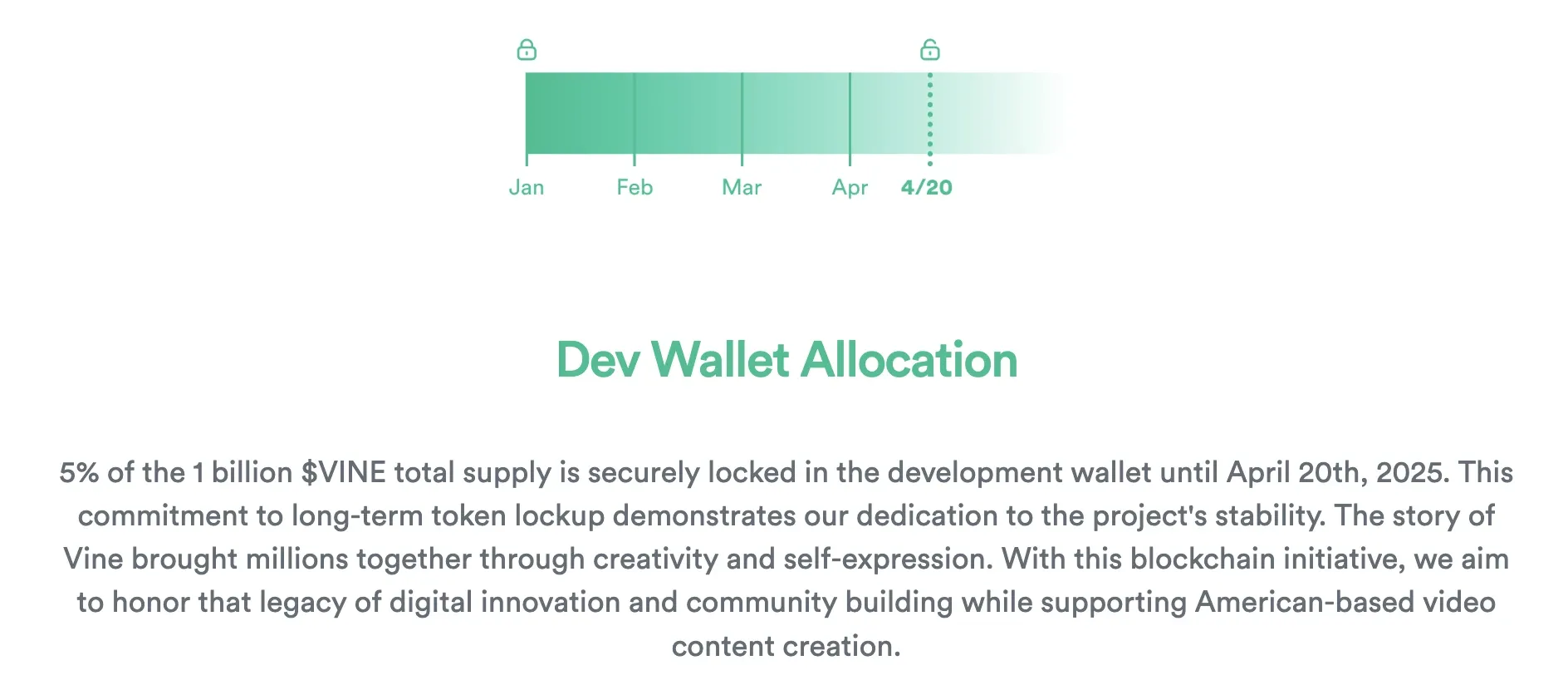 Tokenomic details are minimal for the VINE token