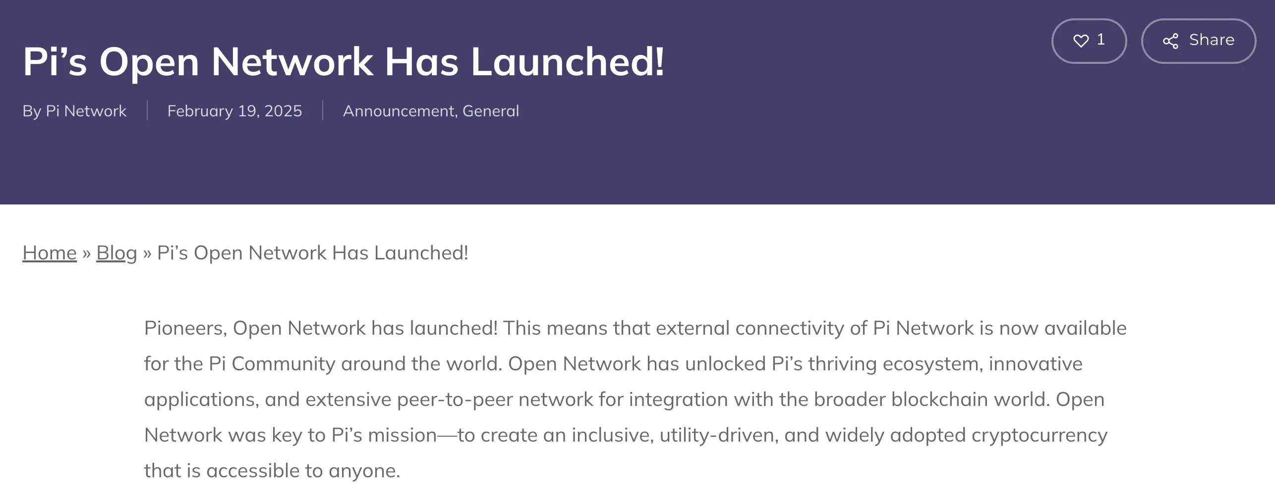 Pi Network formally announces the launch of Open Network