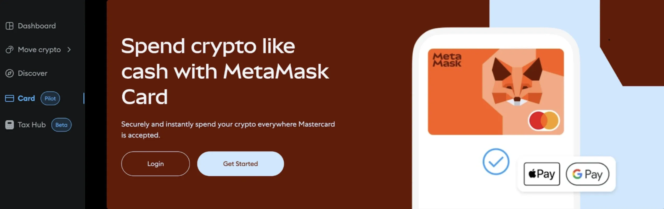 MetaMask Portfolio Card tab