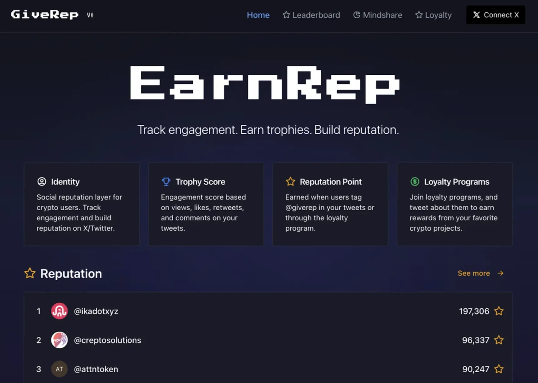 GiveRep homepage