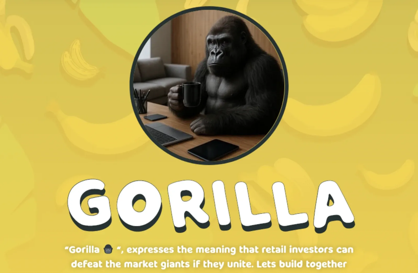 The GORILLA memecoin website