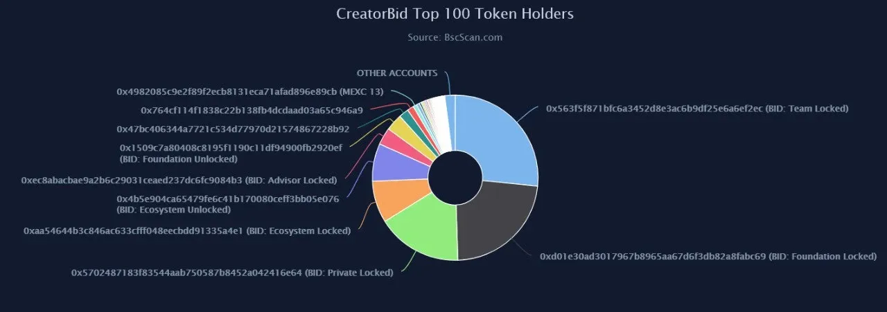 Top CreatorBid holdes on BNB Chain