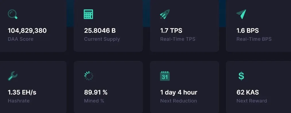 Data on the Kaspa blockchain itself