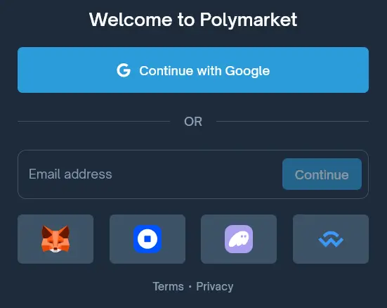 Registration Window on Polymarket