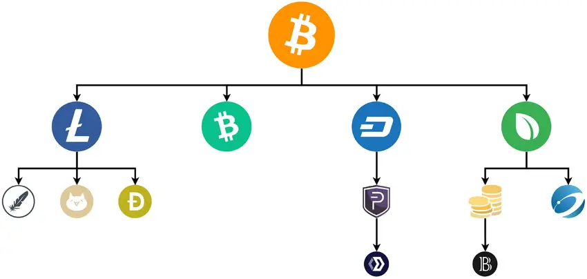 Bitcoin forks schematic