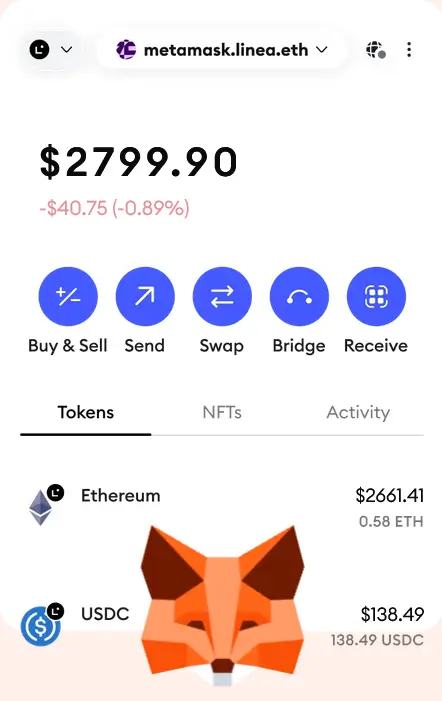 MetaMask Screenshot Wallet ETH