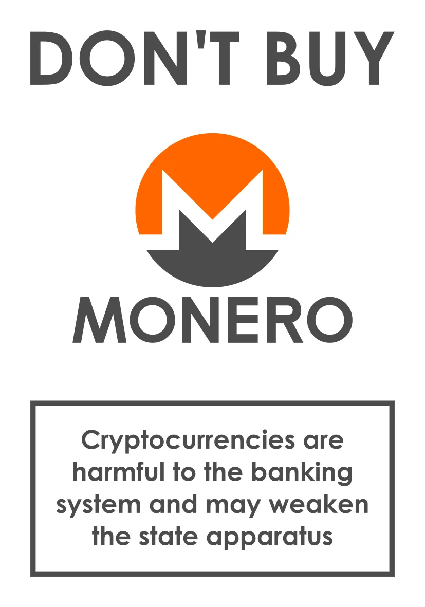 Dont buy Monero poster humor XMR