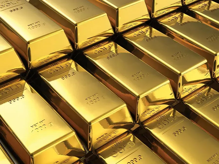 Stacked gold bars