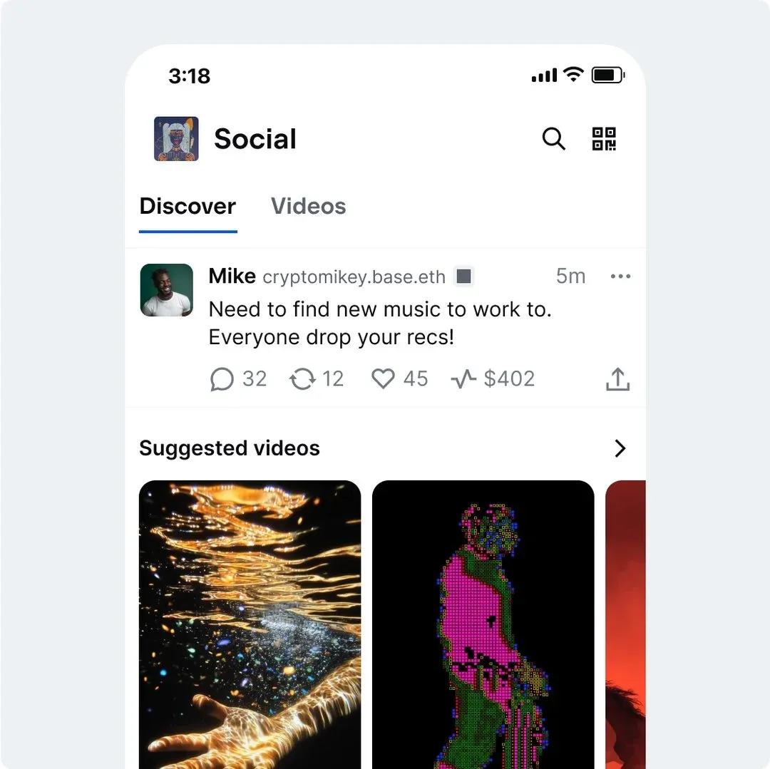 Snapshot from an early adopter of Coinbase Base app.webp